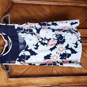 SJS Mesh Insert Sleeveless Floral Top Small